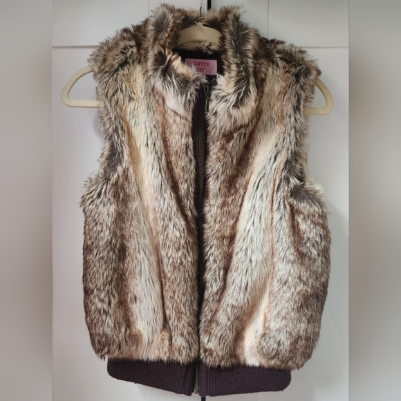 Copper Key Jackets & Blazers - Furry Brown Vest